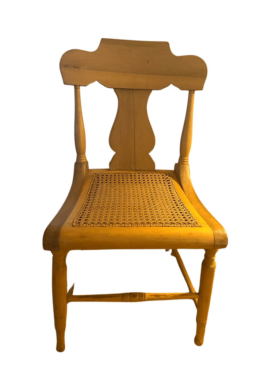 Antique Cane Seat Side Chair with Splat Back - photo 1