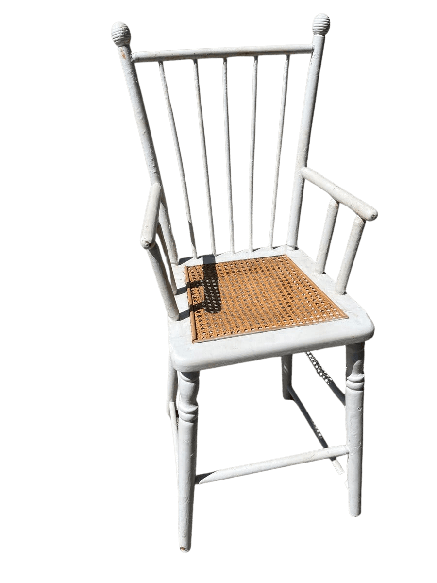 Antique Child High Chair with Cane Seat - photo 1