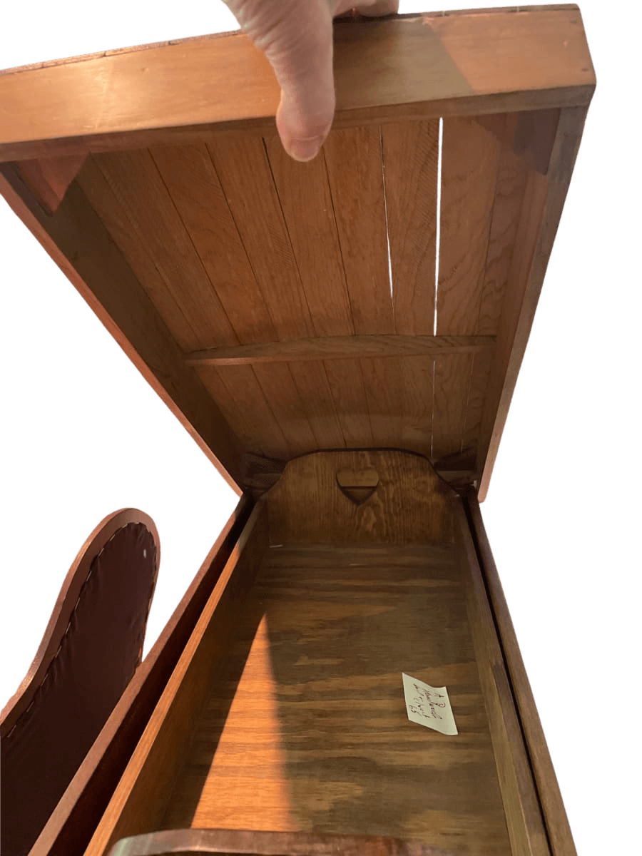 Antique Wooden Chest with Doll Bed - photo 1
