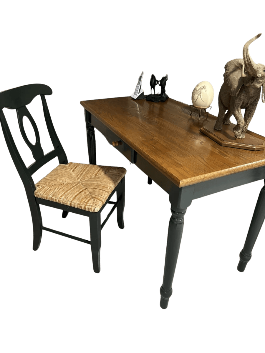 Black & Oak Writing Desk with Napoleon Chair - photo 1