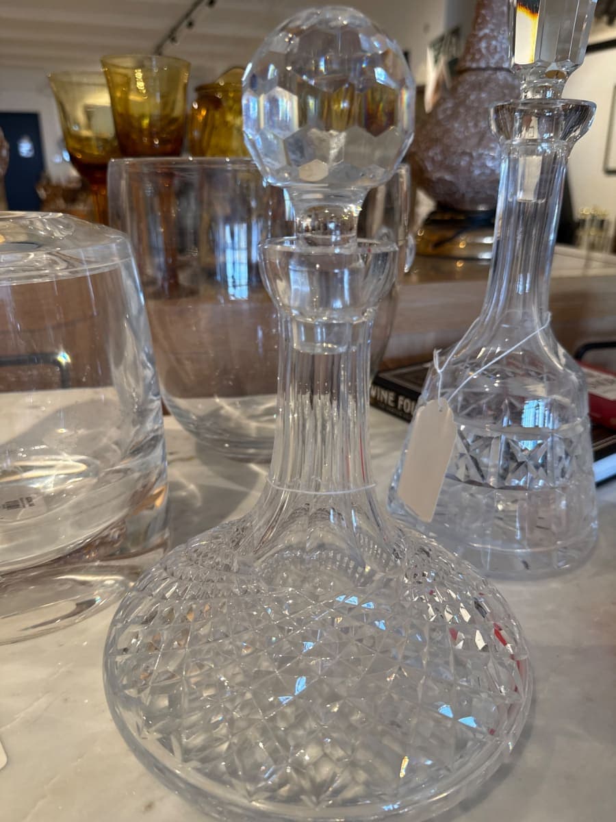 Crystal Ship's Decanter with Faceted Ball Stopper - photo 1