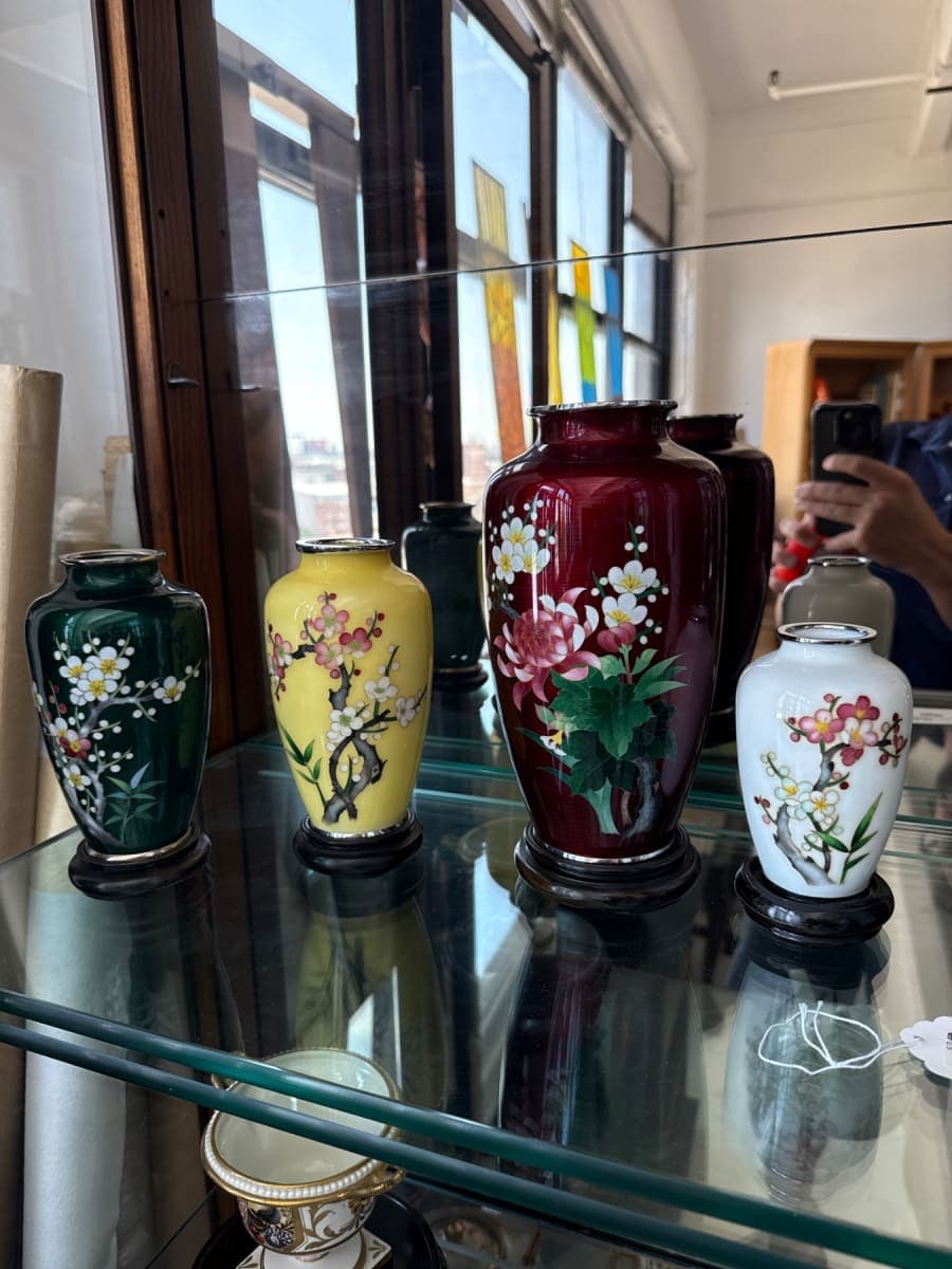 Set of 4 Vintage Japanese Cloisonné vase lot - photo 1