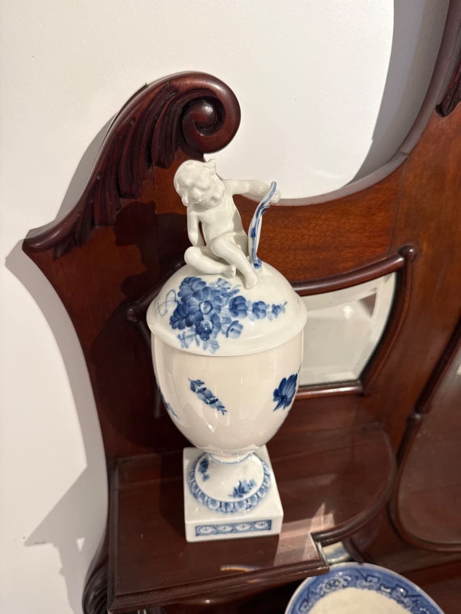 Set of 2 - Royal Copenhagen "Blue Flower" Lidded Vase/Urn - photo 1