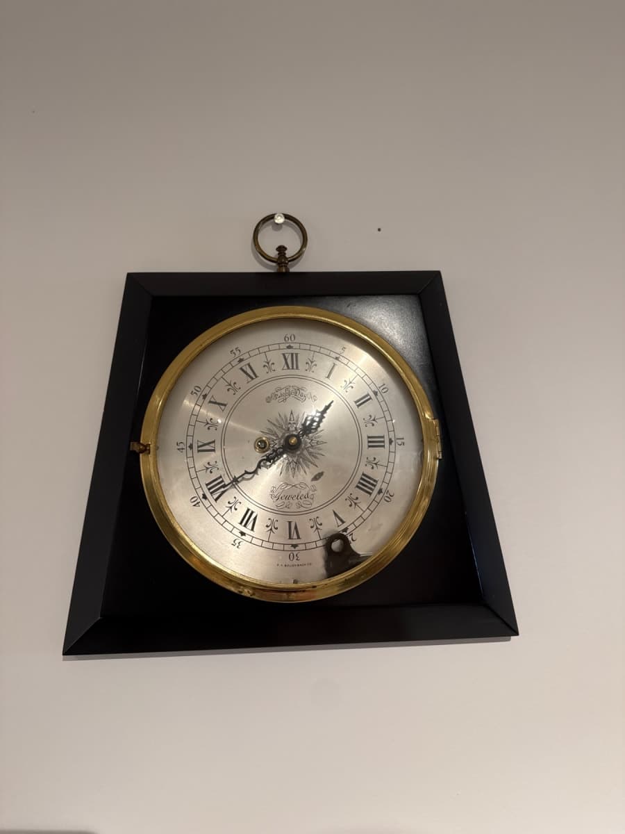 Gavieta Eight-Day Clock & Barometer Set — Brass & Ebonized Wood - photo 1