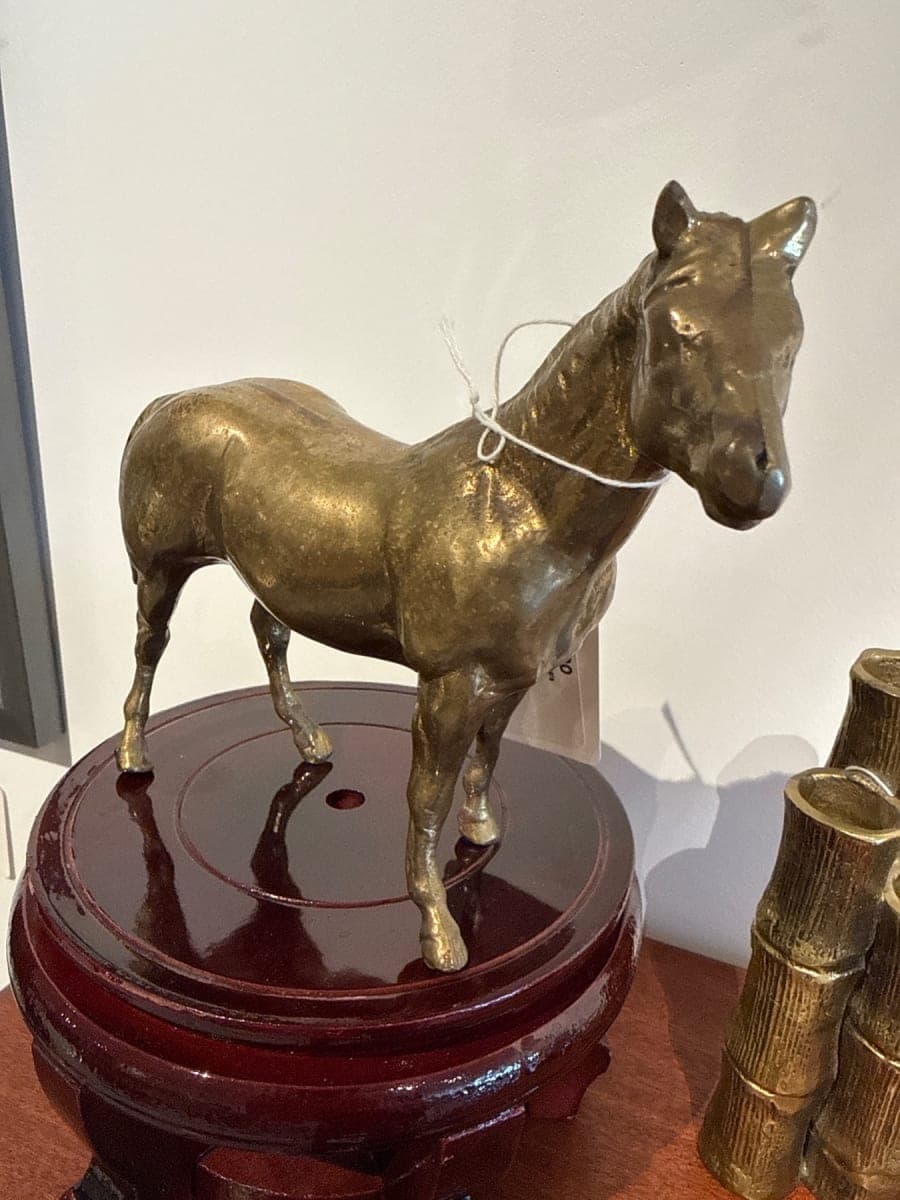 Vintage brass horse - photo 1