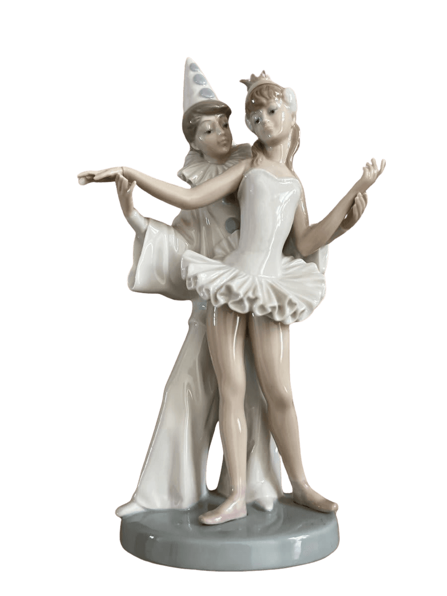 Lladró Pierrot and Ballerina Porcelain Figurine - photo 1