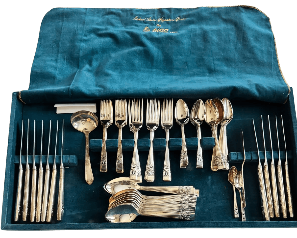 Michael Amini Gold-Tone Flatware Set in Case - photo 1