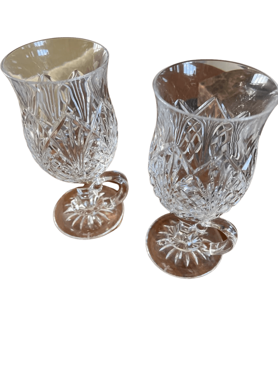 Cut Crystal Waterford Irish Coffee Footed Mugs Pair - photo 1