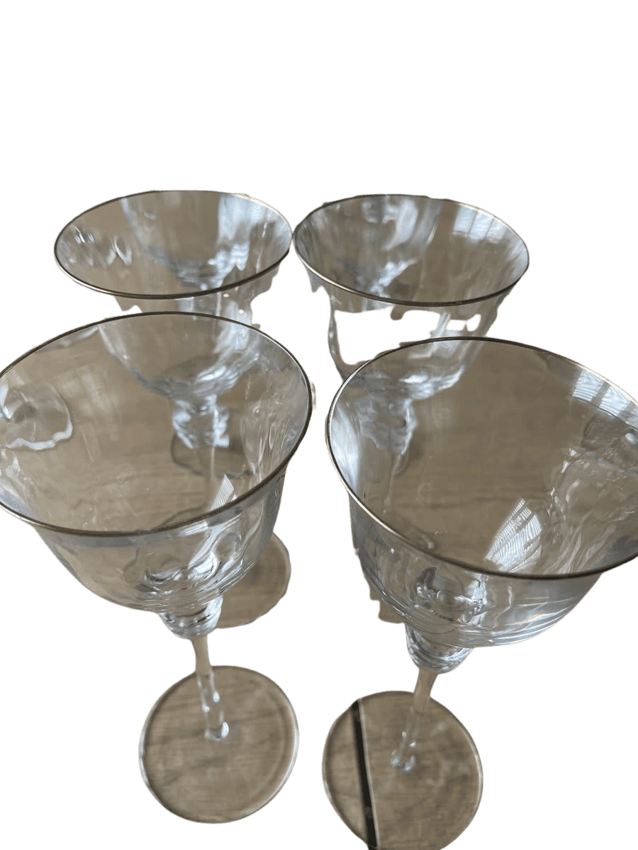 Crystal Wine Glasses with Gold Rim, Set - photo 1