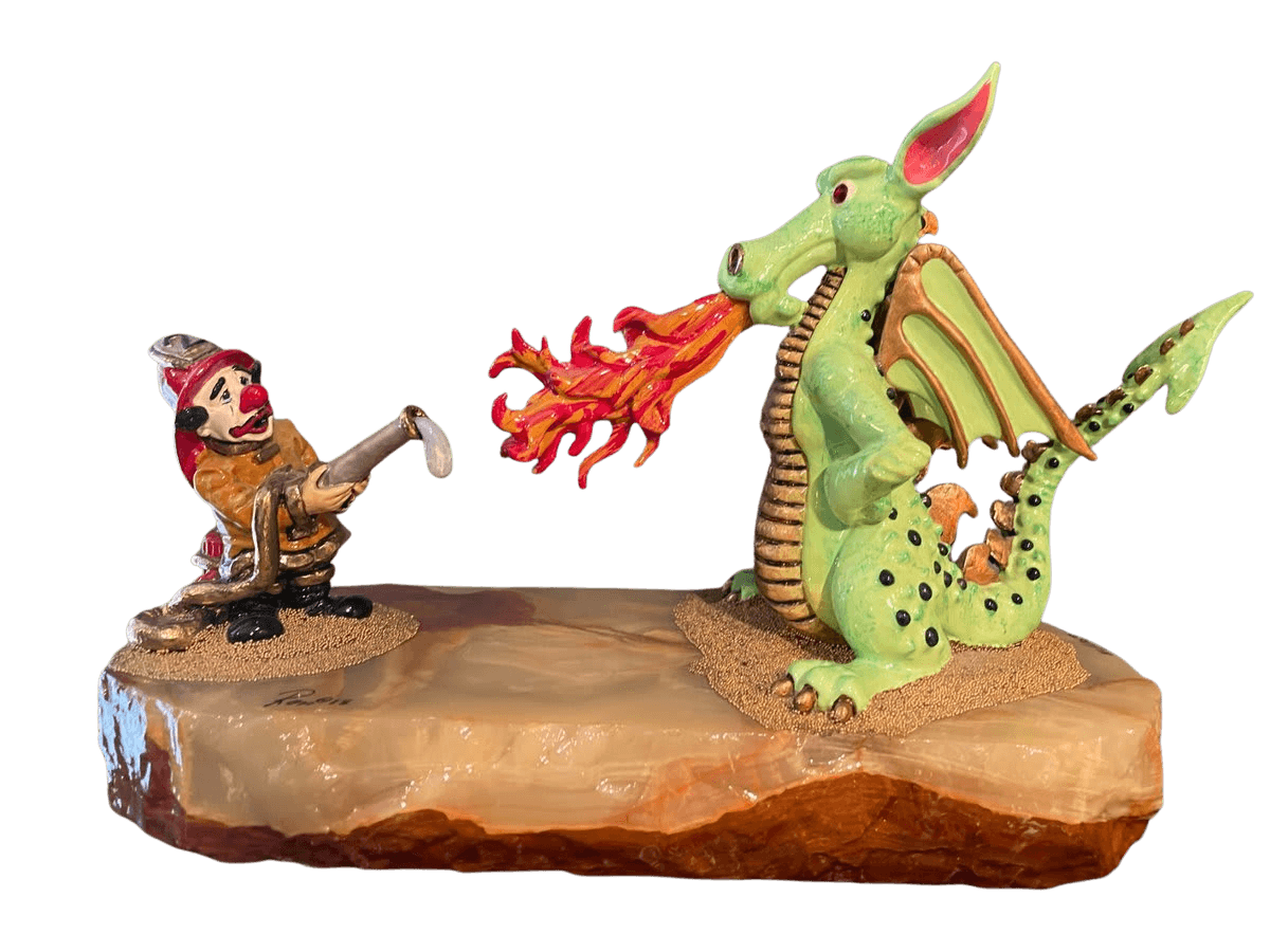 Ron Lee Clown Firefighter vs Dragon Sculpture - photo 1