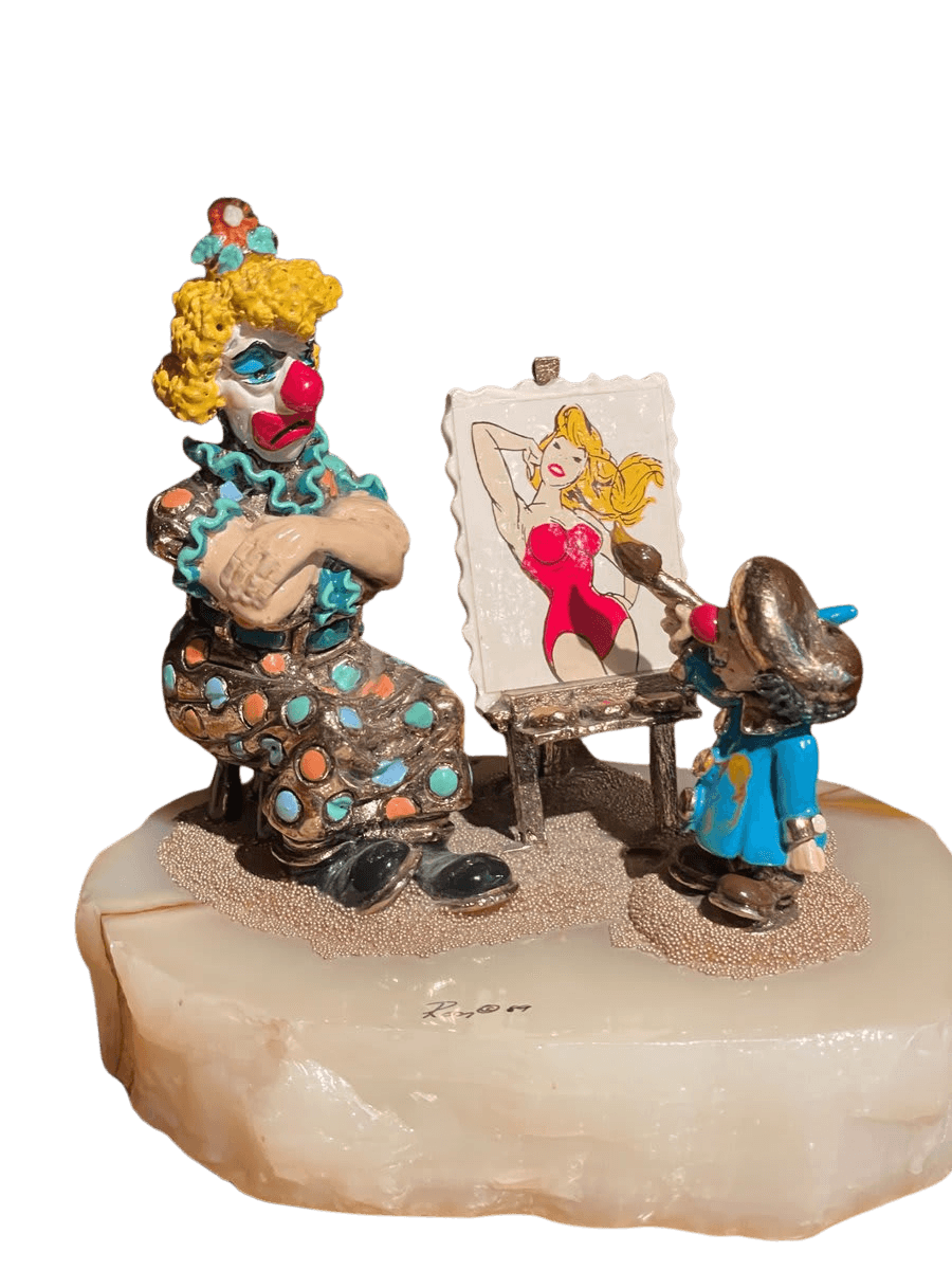 Ron Lee Clown Artist Figurine on Onyx Base - photo 1