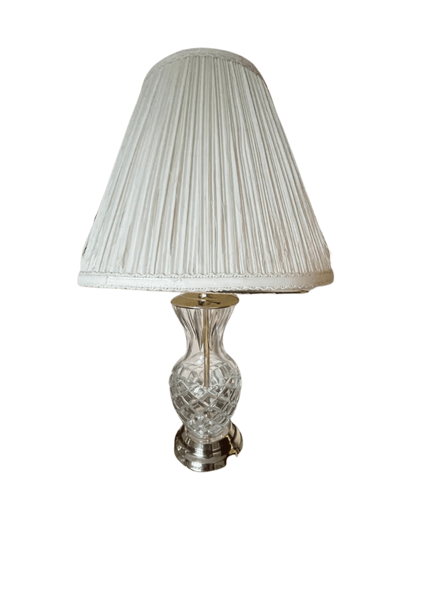 Cut Crystal Table Lamp with Brass Fittings - photo 1