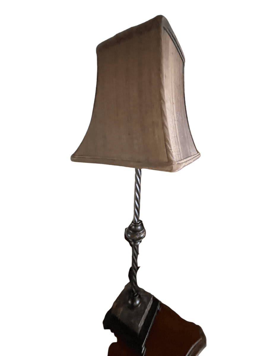 Tall Candlestick Table Lamp with Square Shade - photo 1