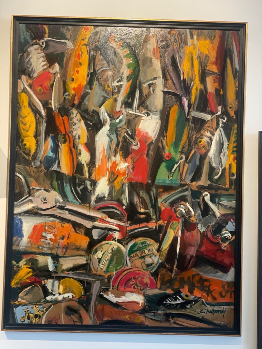 Oil Painting of Fishing Lures and Tackle - photo 1