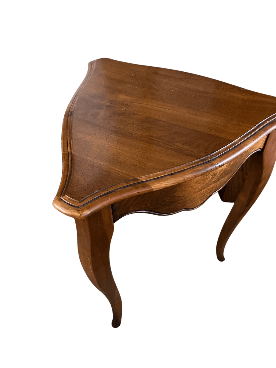 French Provincial Walnut Corner Side Table - photo 1