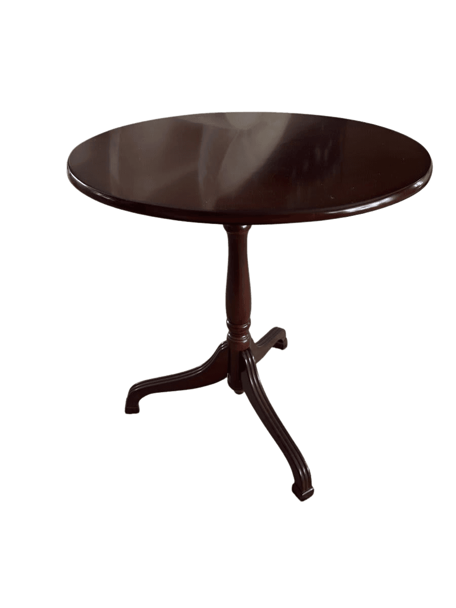 Mahogany Pedestal Tilt-Top Side Table - photo 1