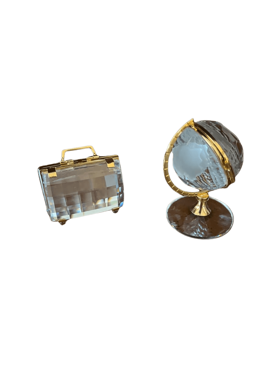 Swarovski Crystal Globe and Suitcase Figurines - photo 1