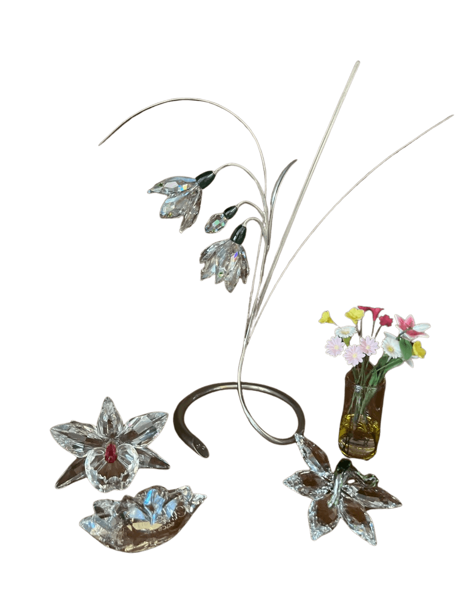 Set of 5 Swarovski Crystal Flower Figurines Collection - photo 1