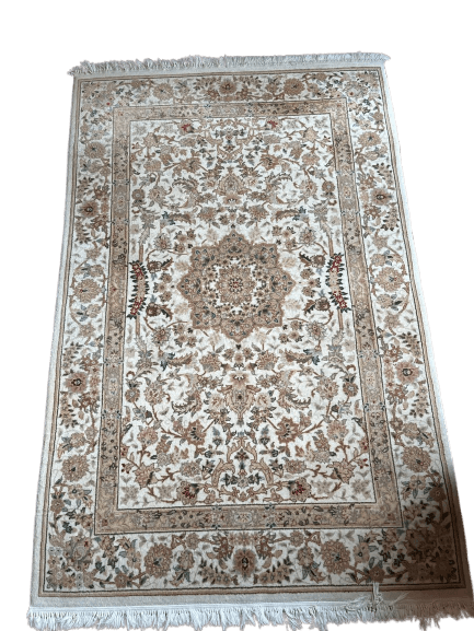 Traditional Floral Medallion Area Rug Ivory - photo 1