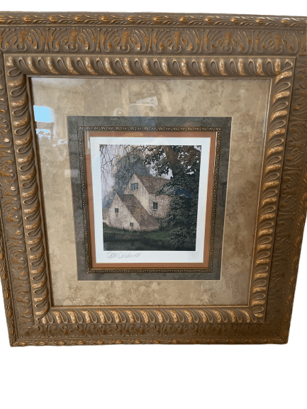 Caldwell Signed Framed Print Stone Cottage Landscape - photo 1