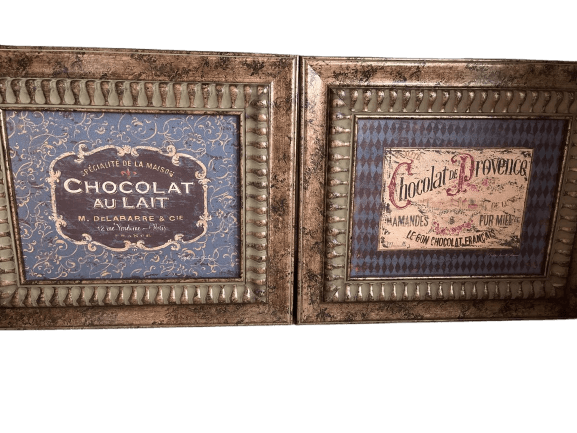 Set of French Chocolat Vintage Advertising Framed Prints Pair - photo 1