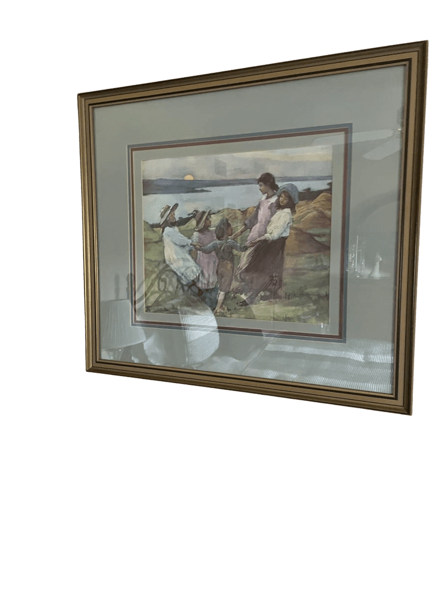 Framed Print of Children Playing by the Sea — Victorian/Edwardian Style - photo 1