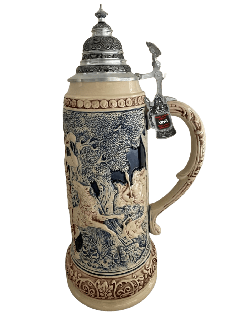 German Ceramic Beer Stein with Pewter Lid - photo 1