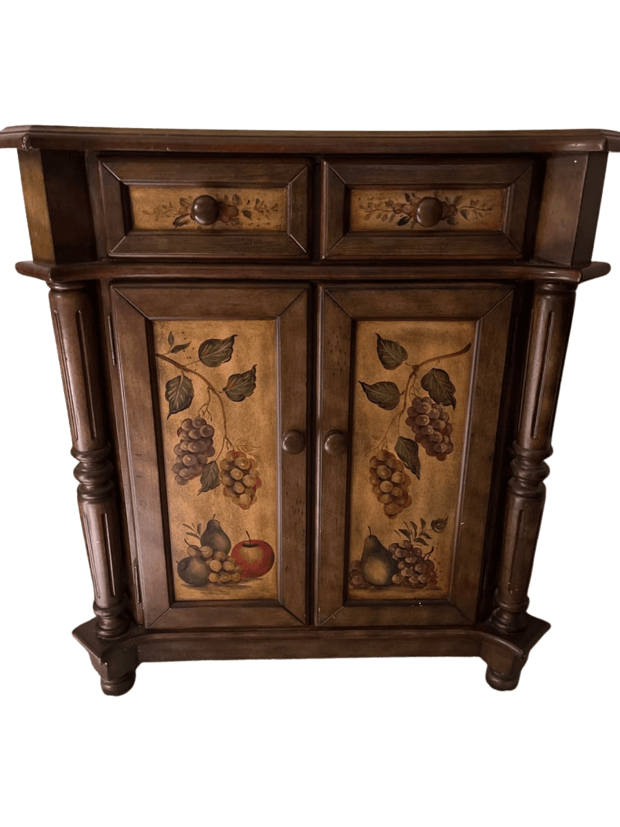 Painted Fruit Motif Console Cabinet - photo 1