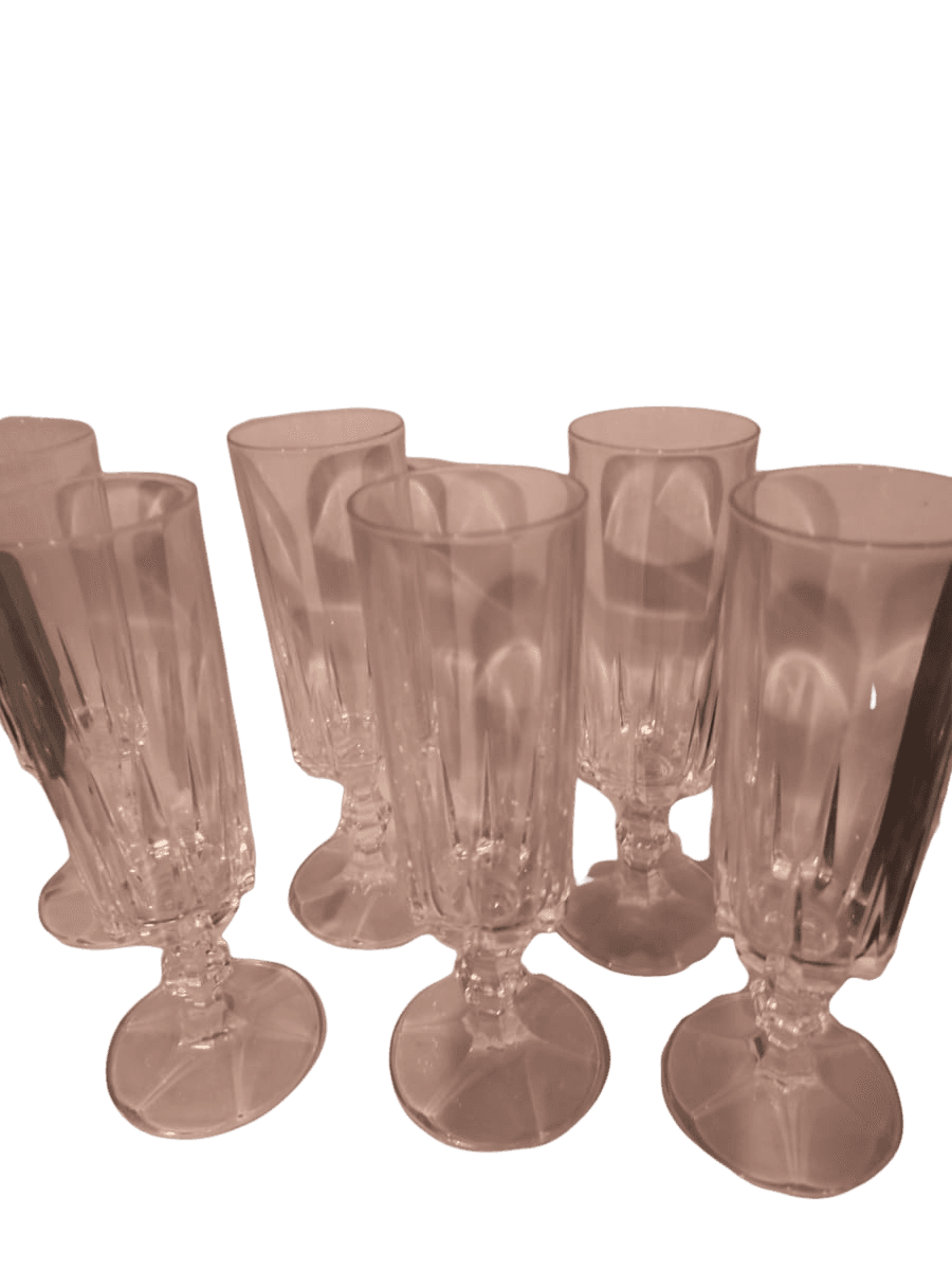 Crystal Champagne Flute with Faceted Stem (set of 6) - photo 1