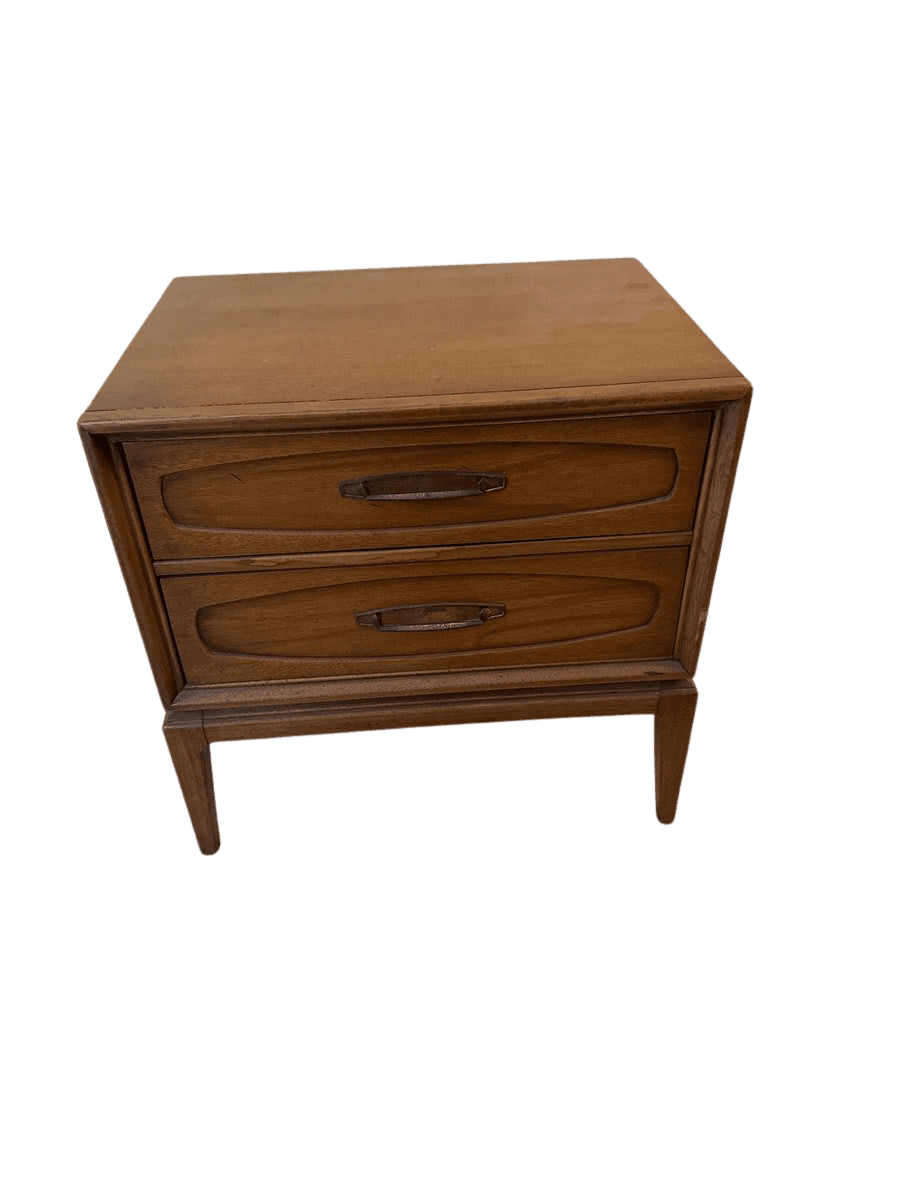 Mid-Century Modern Walnut Two-Drawer Nightstand - photo 1