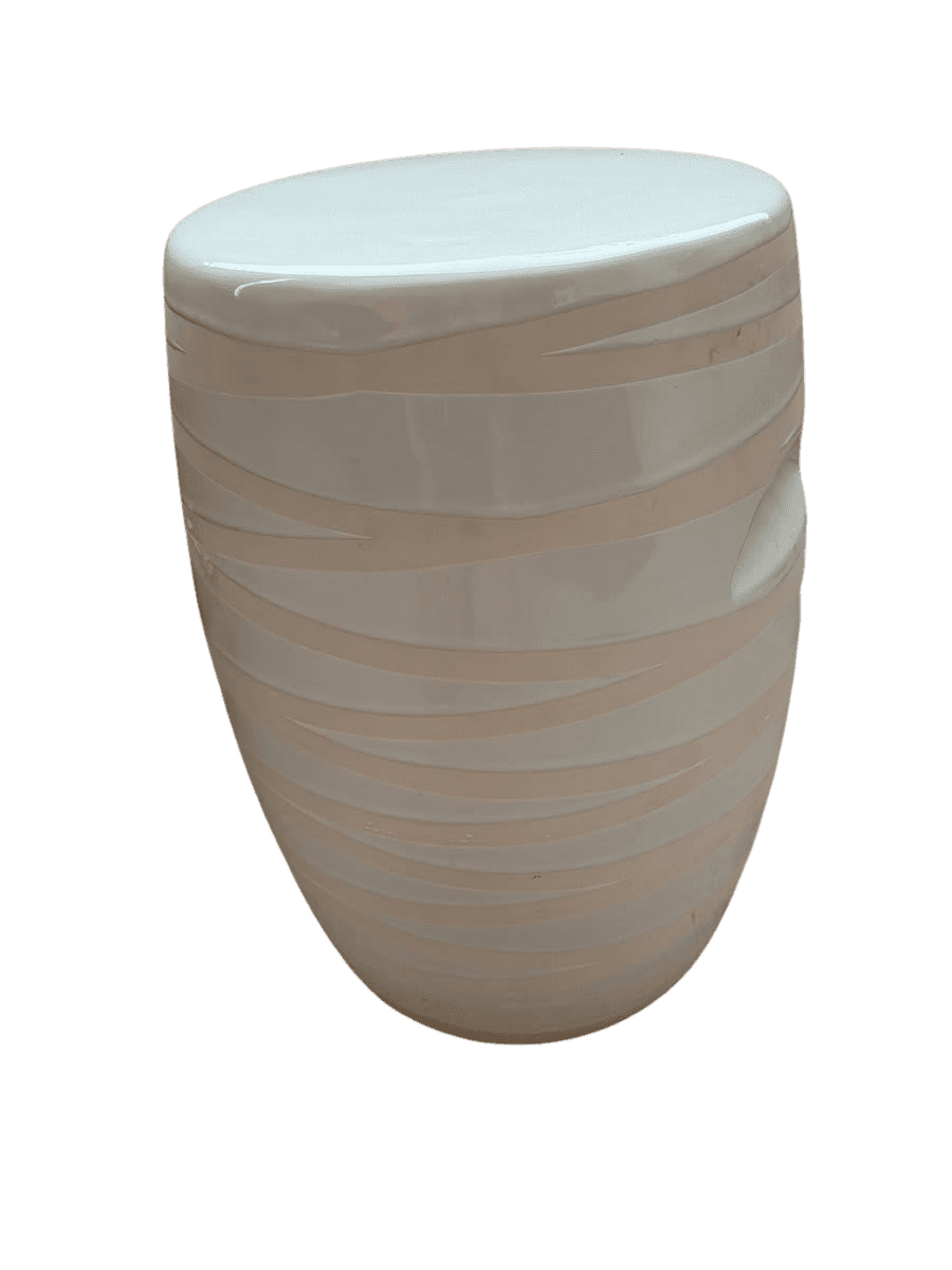 White Ceramic Decorative Garden Stool - photo 1