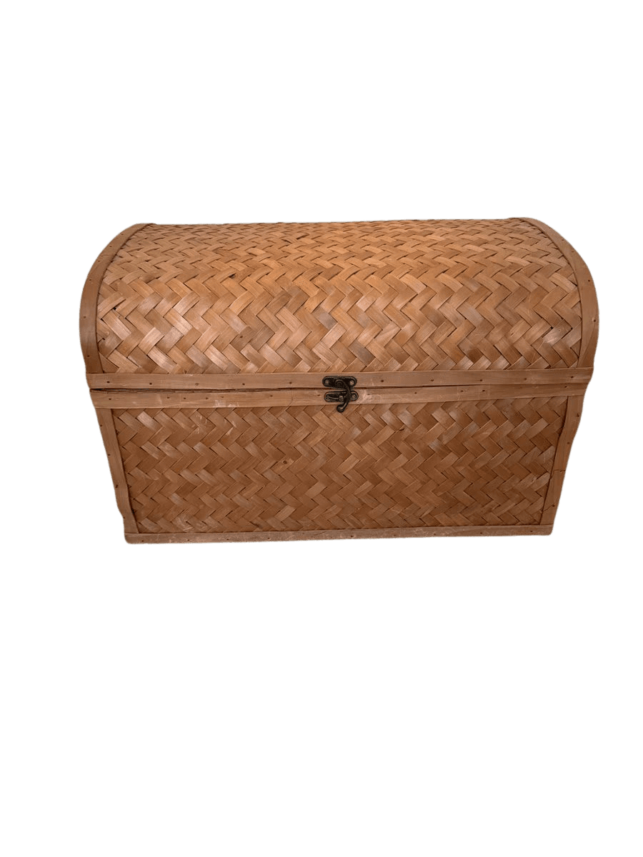 Woven Bamboo Dome-Top Storage Trunk - photo 1