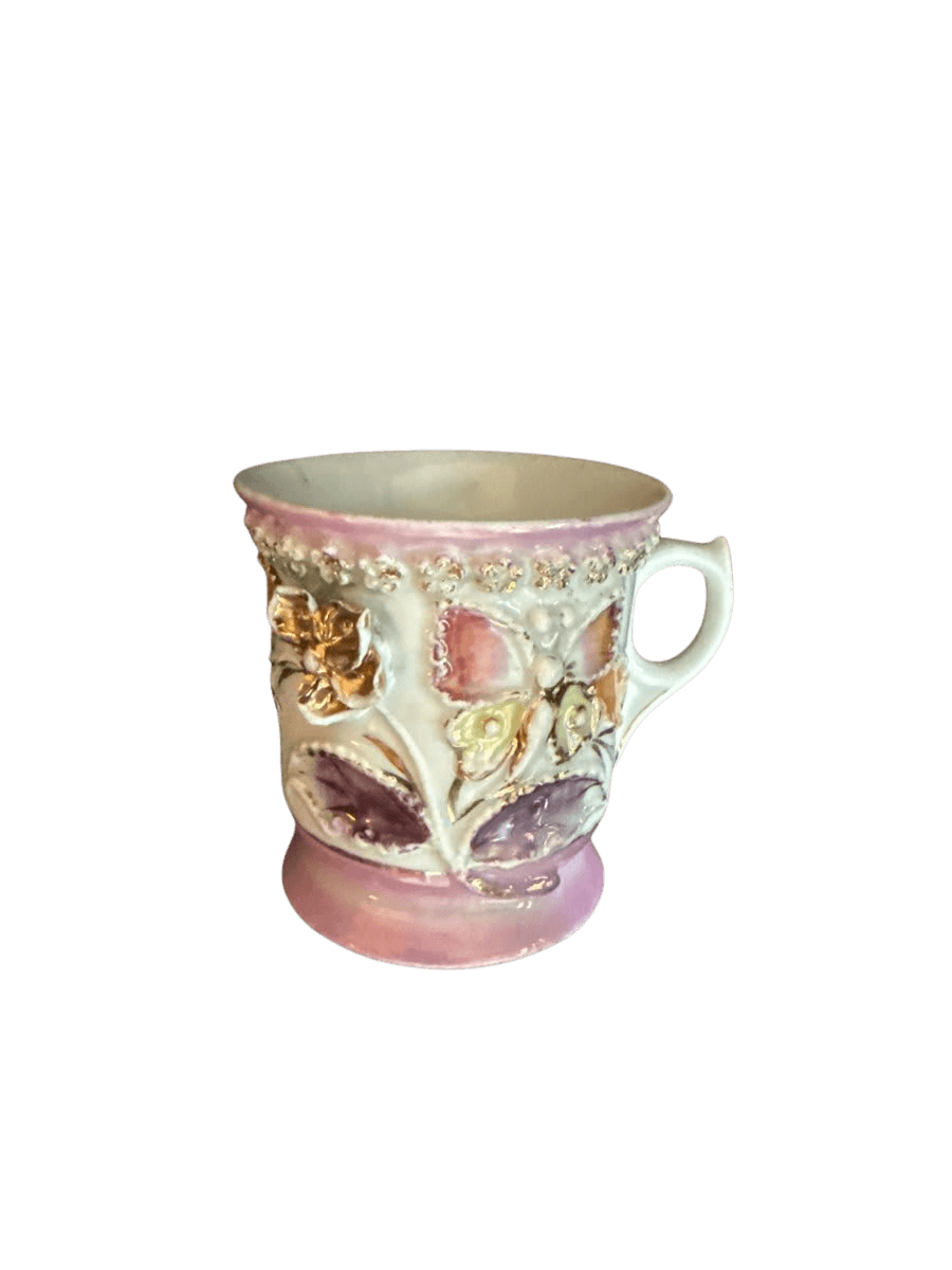 Victorian Embossed Floral Porcelain Mug - photo 1