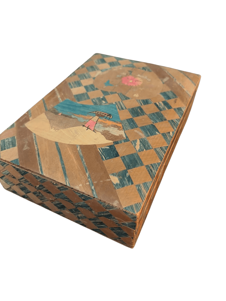 Vintage Marquetry Inlay Decorative Wooden Box - photo 1