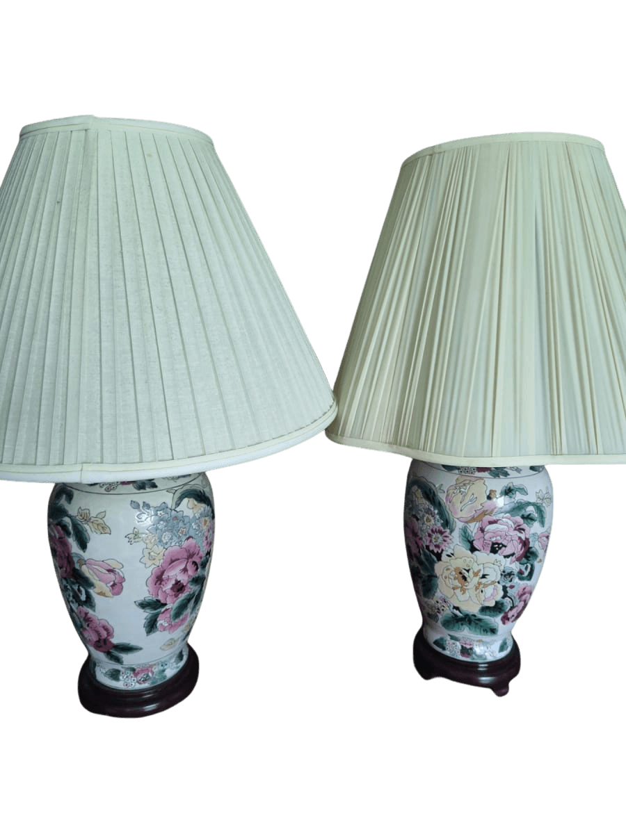 Chinese Porcelain Floral Ginger Jar Table Lamp - photo 1