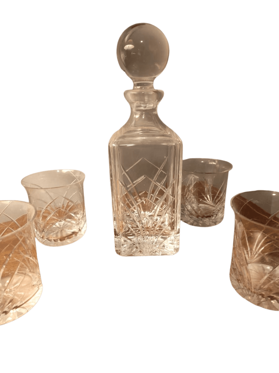 Cut Crystal Decanter Set with Four Glasses - photo 1