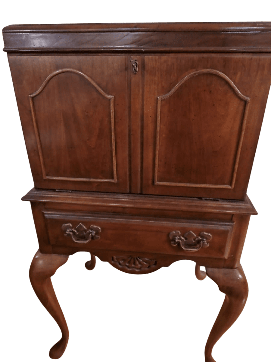 Queen Anne Style Mahogany Silver Chest on Stand