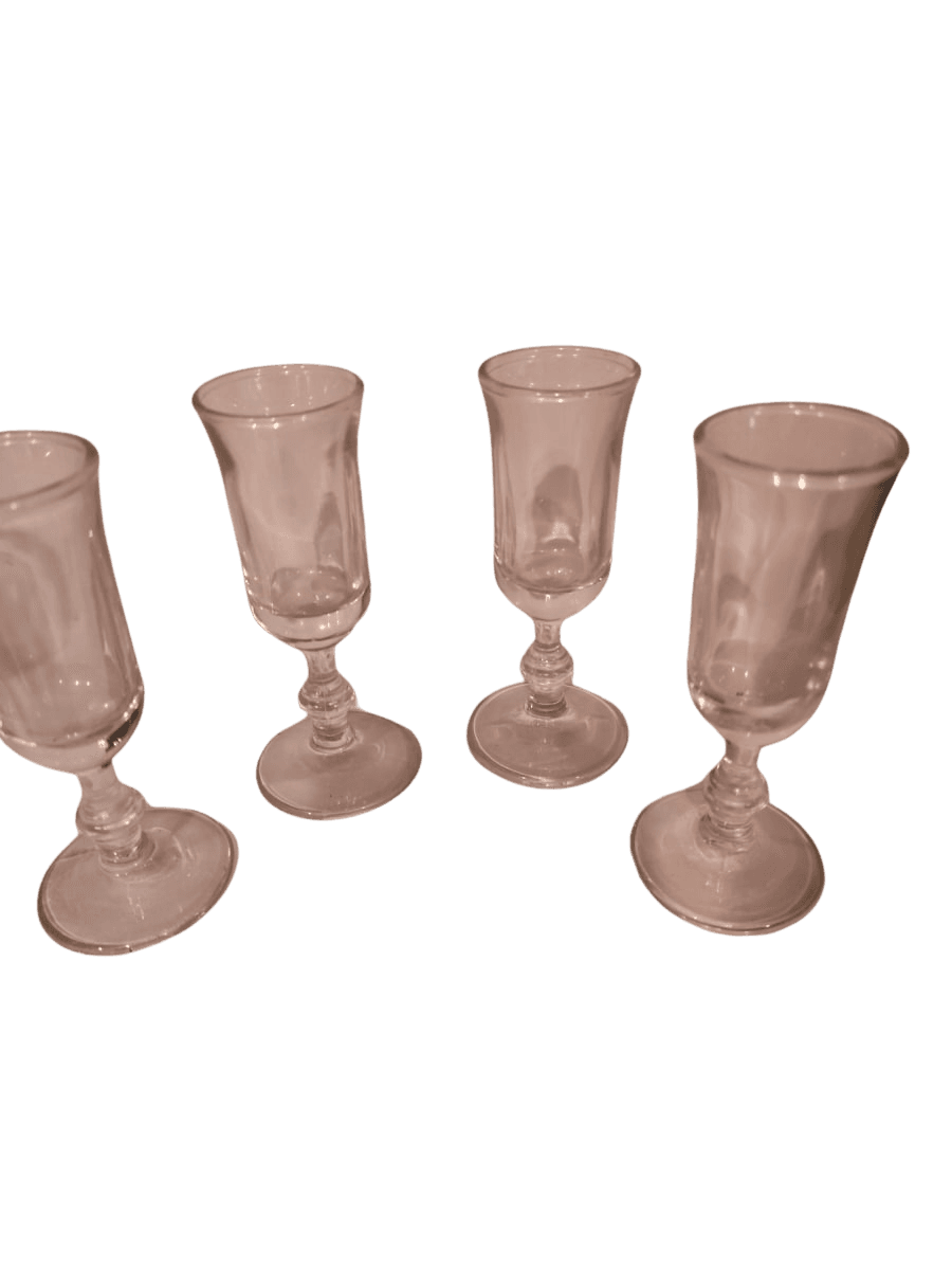 Antique Blown Glass Cordial Stem Glass (4) - photo 1