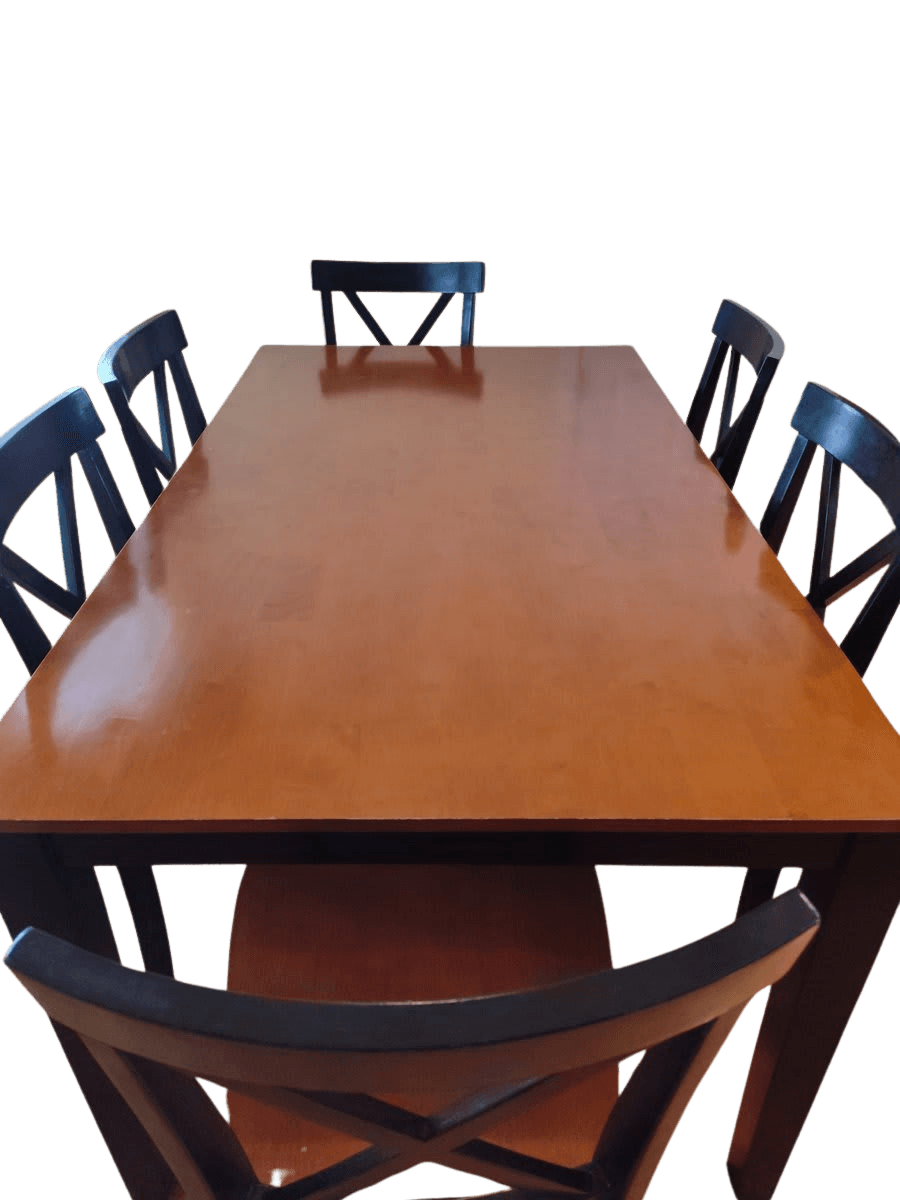 Cherry Wood Dining Table with 6 Chairs - photo 1