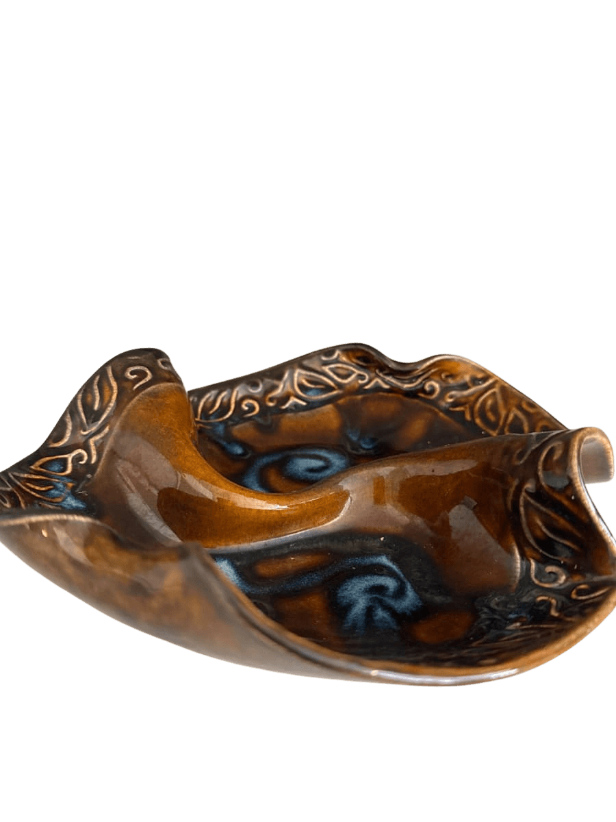 Hand-Thrown Glazed Ceramic Yin-Yang Decorative Dish - photo 1