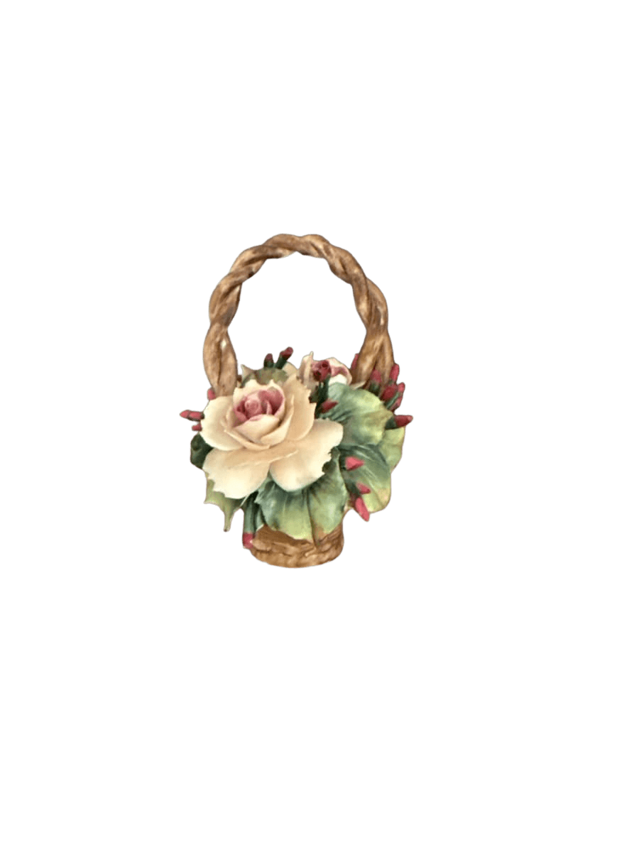 Porcelain Flower Basket Figurine - Italian - photo 1