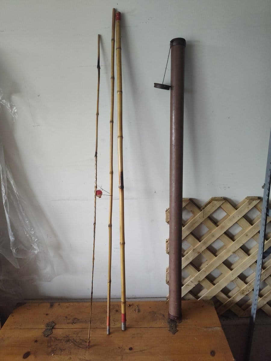 Vintage Bamboo Fishing Rods & Tube Case - photo 1
