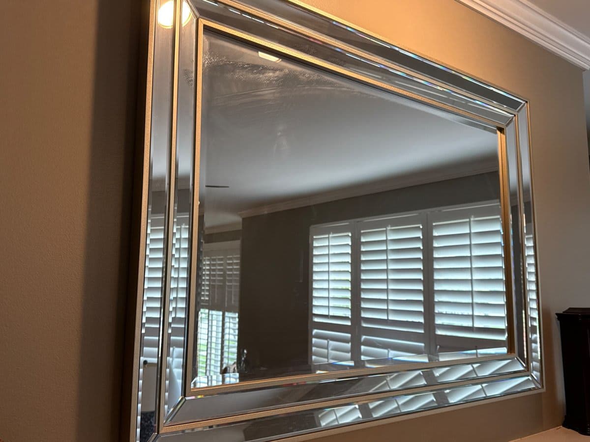 Large Beveled Wall Mirror Gold Silver Frame - photo 1
