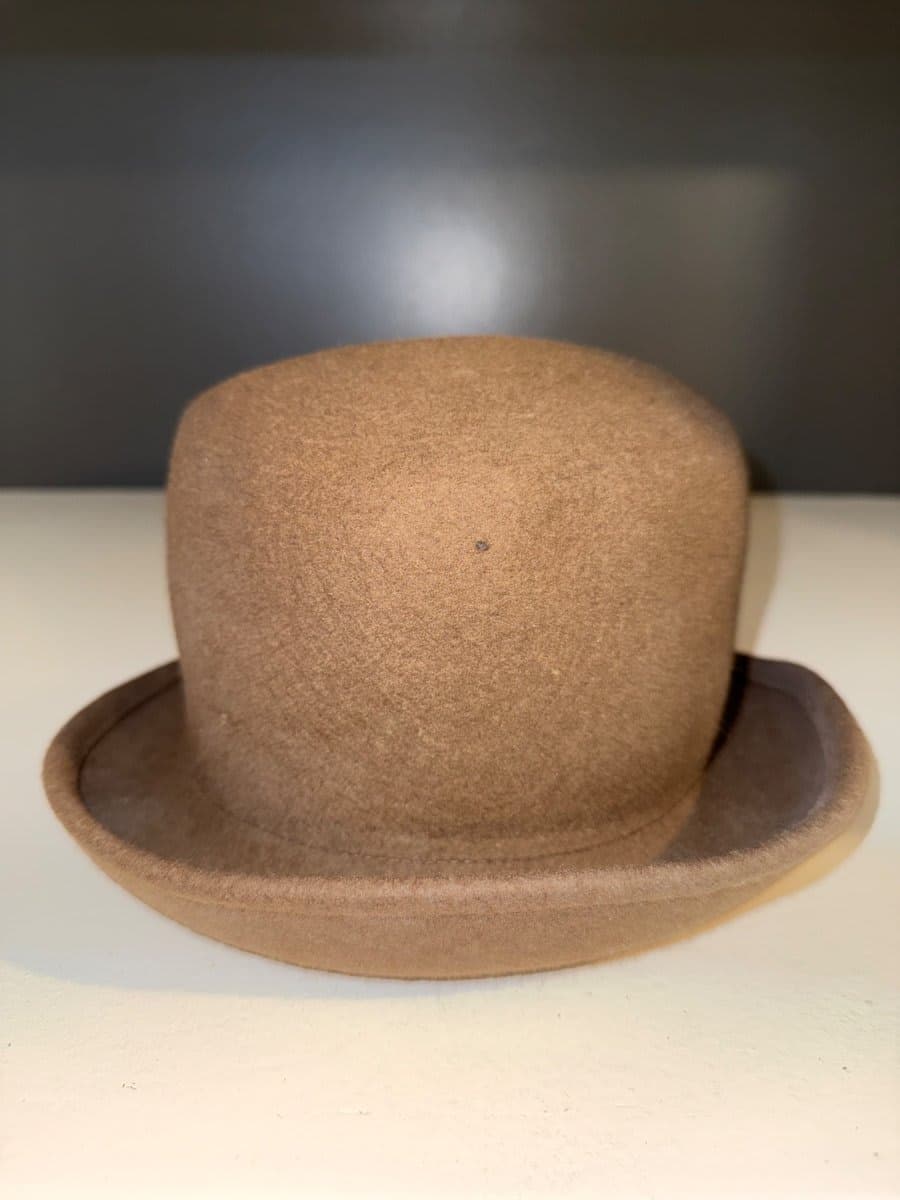 Vintage Brown Felt Bowler Derby Hat - photo 1