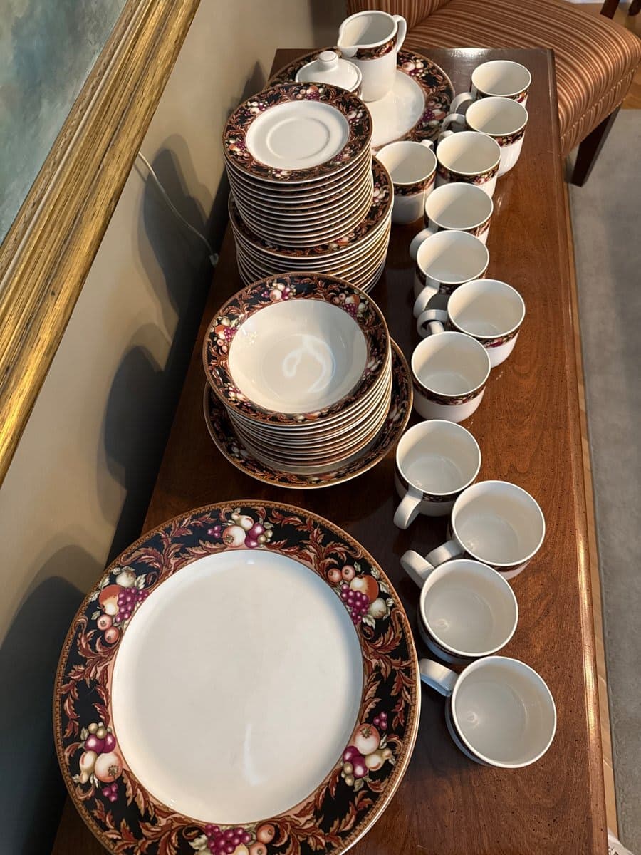 Fine China Dinnerware Set with Fruit Border - photo 1