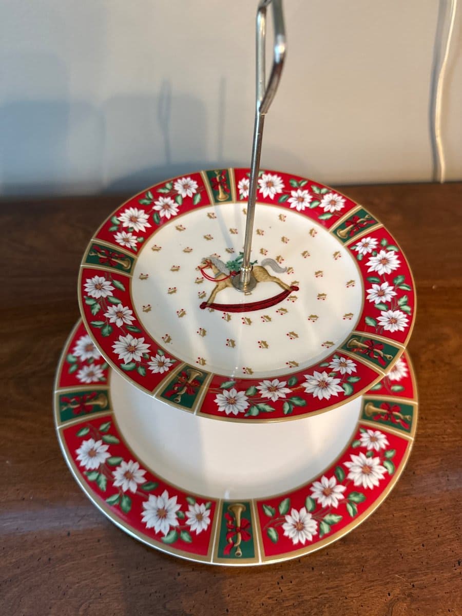 Christmas Tiered Porcelain Serving Stand - photo 1