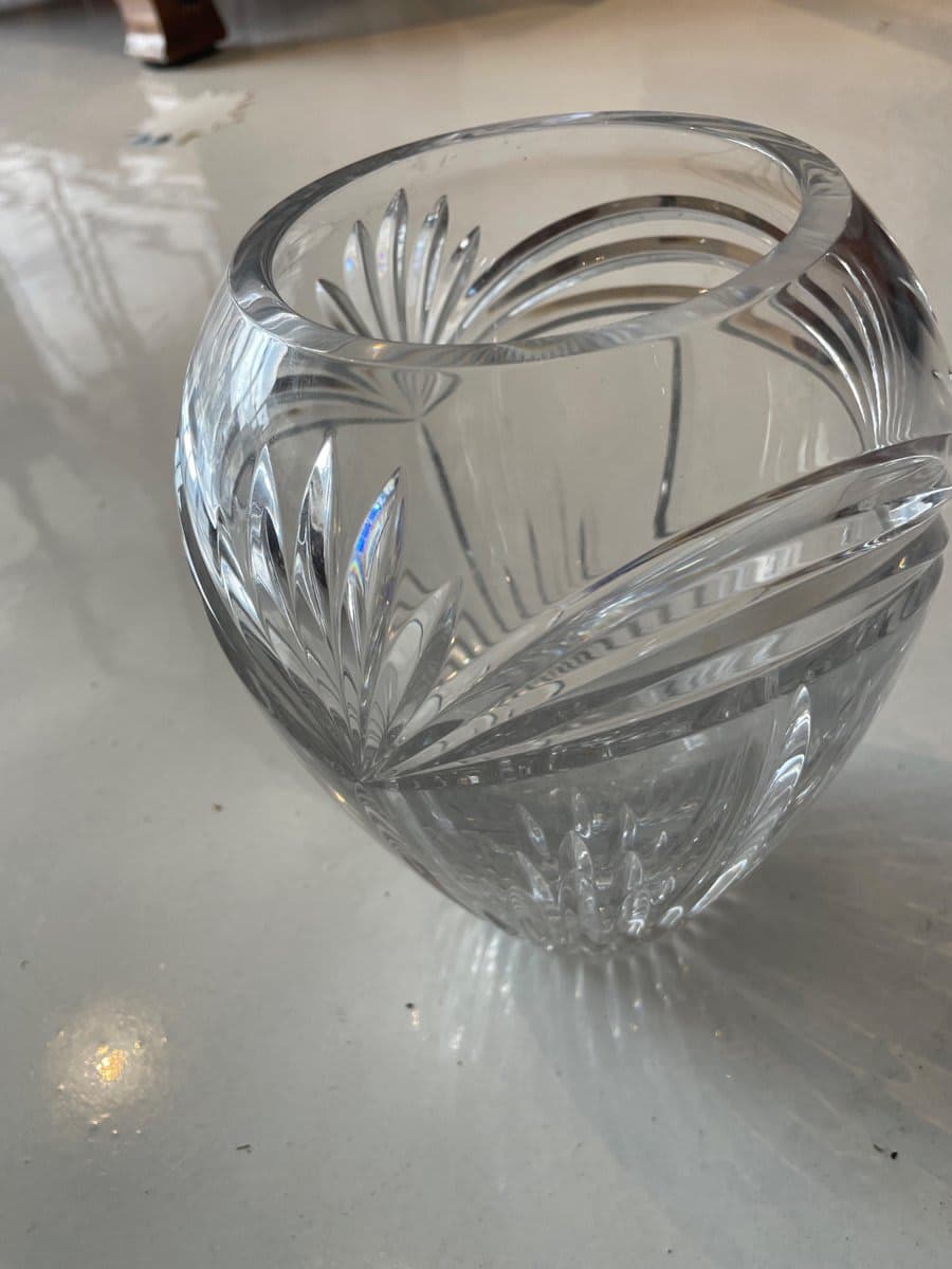Cut Crystal Rose Bowl Vase