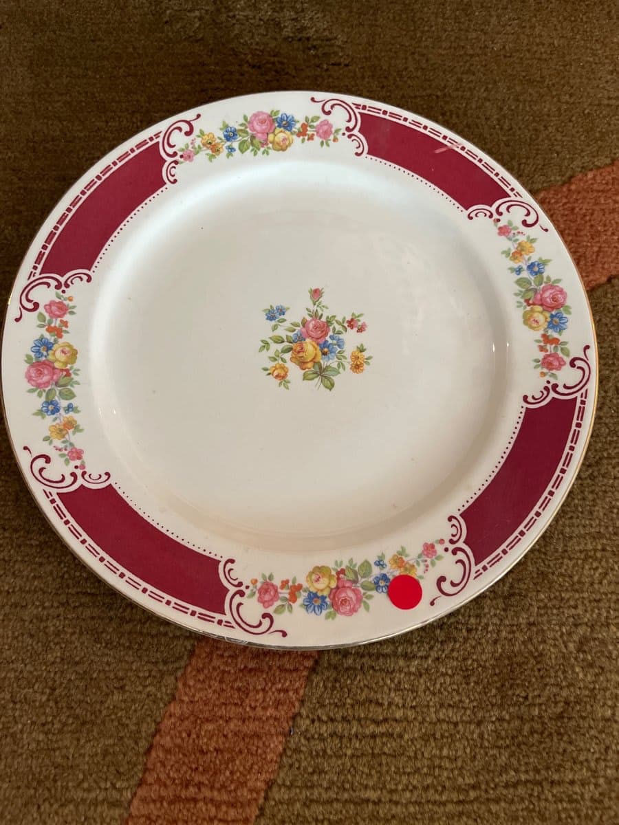 Set of 3 Vintage Floral Porcelain Dinner Plate