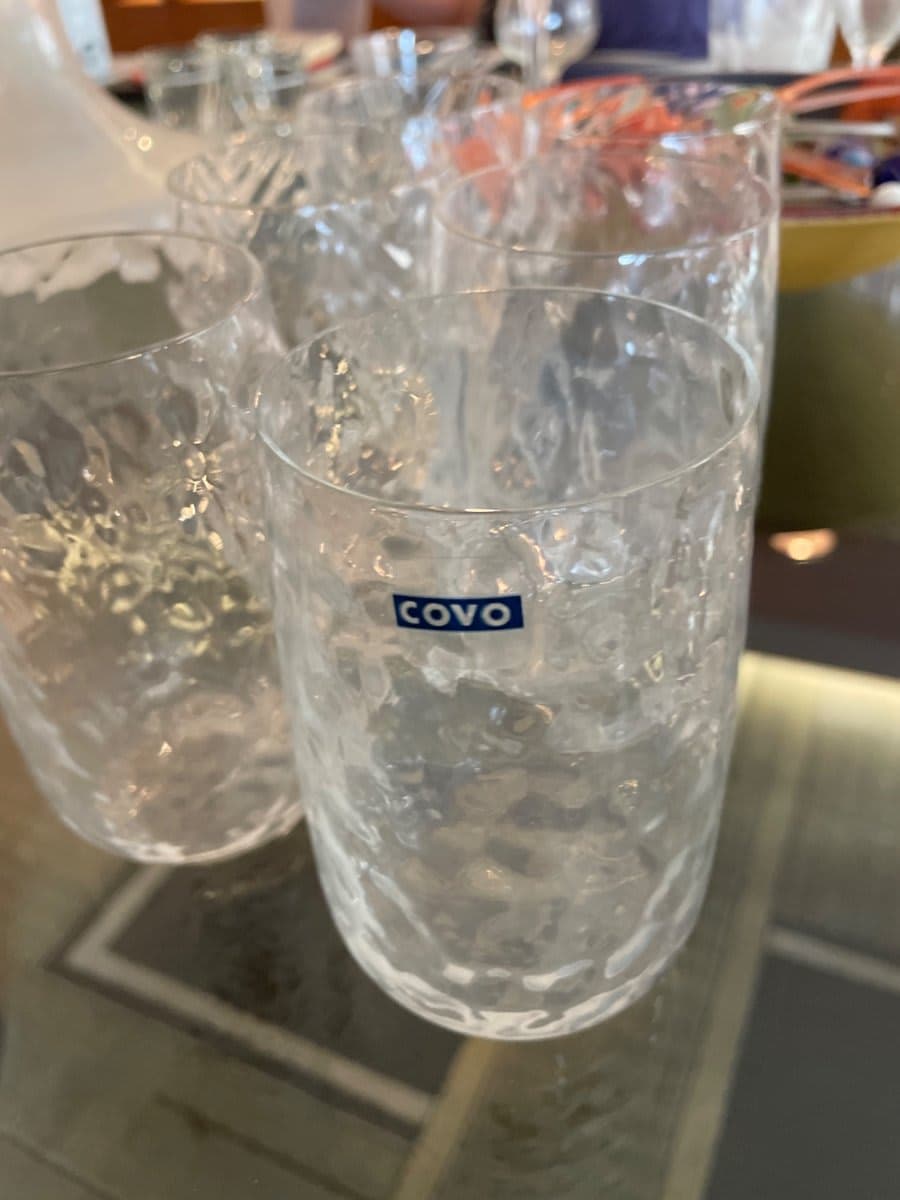 COVO Hammered Texture Clear Acrylic Tumblers Set of 6
