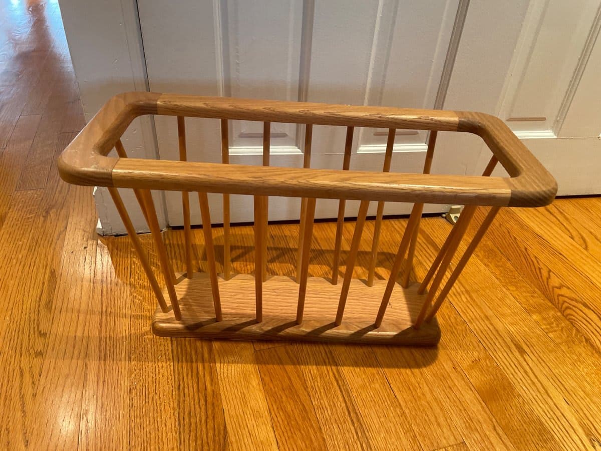 Vintage Wooden Magazine Rack Holder